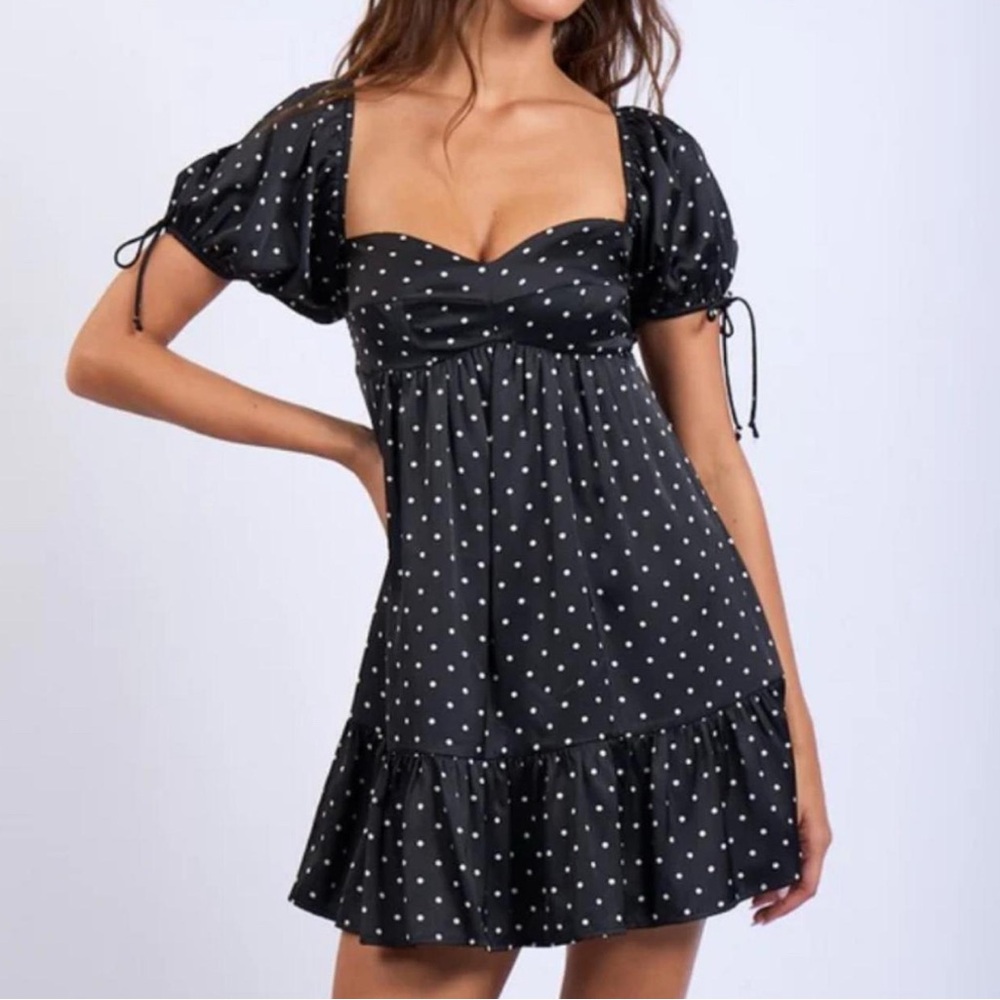 Elegant Black Polka Dot Dress